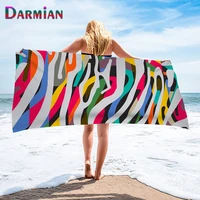 darmian fashion summer zebra prints beach towel novelty design sunscreen shawl absorbent quick drying towel swimming accessories