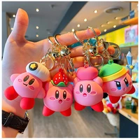 kirby animation game cosplay silicone keychain accessories bag key ring pendant accessories childrens gifts birthday gifts