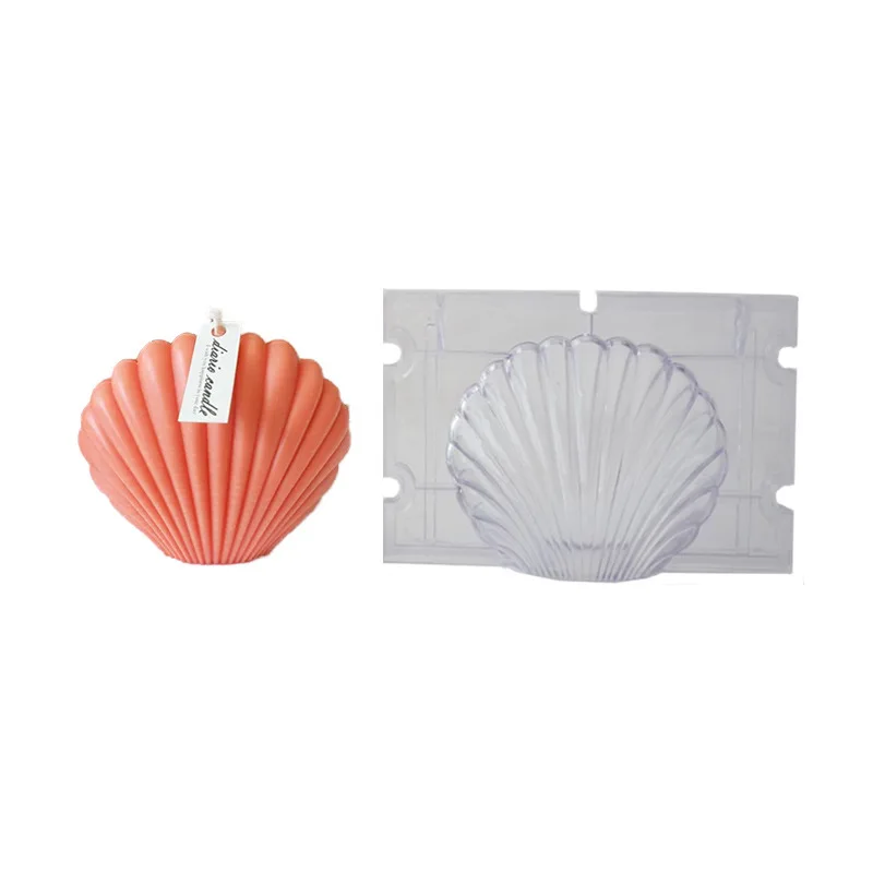 

3d Seashell Shell Candle Silicone Moulds Cake Decoration Tools Durable Plastic Scallop Mold Diy Craft Fondant Molds