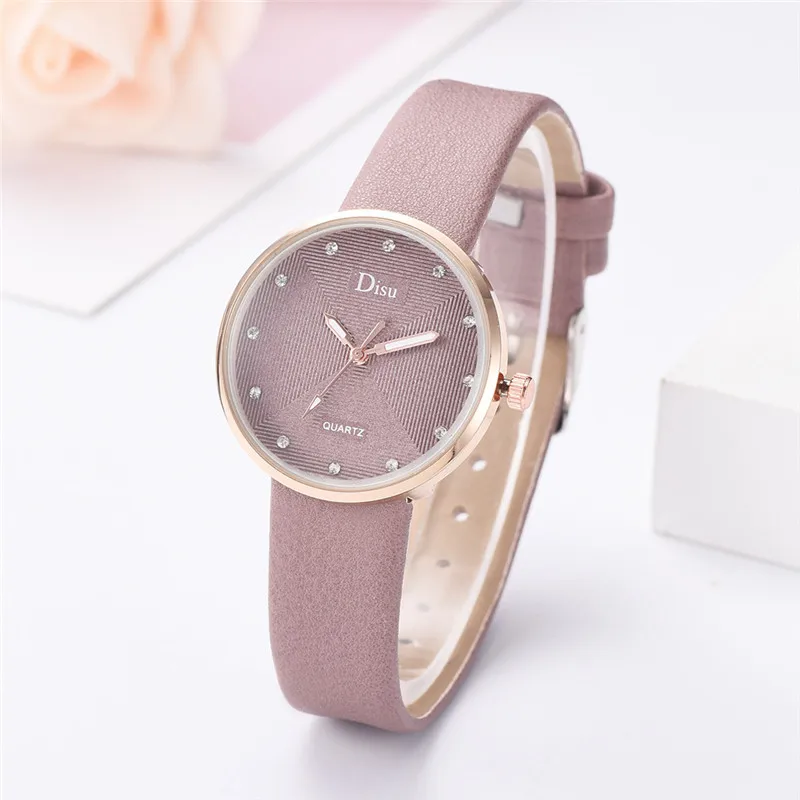 Часы женские повседневные кварцевые с бриллиантовым циферблатом под платье