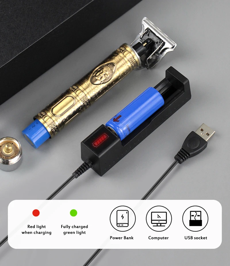 Машинка для стрижки волос аккумуляторная с зарядкой от USB 0 мм | Бытовая техника