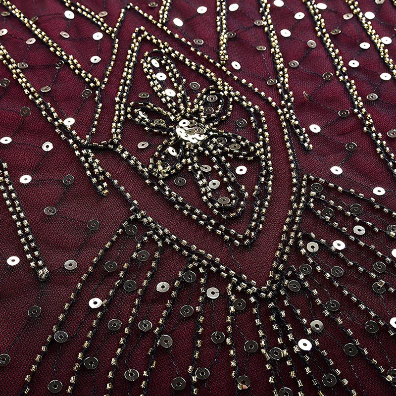 

2021 NEW Women's Sequin Full Fringed Deco Dress Roaring 20s Great Gatsby Inspired Flapper Dress 1920s Vintage Vestidos Mesh S-XL