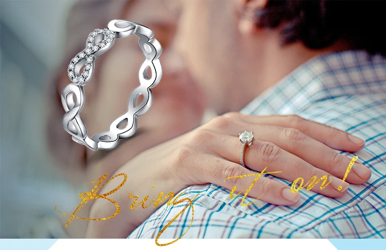 JewelryPalace Бесконечность Навсегда Любовь Цирконий Годовщина Обещание Кольцо Pure Стерлингового Серебра 925 Ювелирные Изделия Для Женщин Подарок