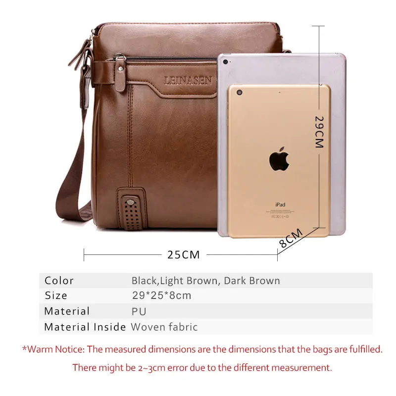 lightbrown Мужской кожаный портфель из ПУ материала 15 дюймов Мужская сумка на плечо для мужчин сумки через плечо Модный деловой портфель сумка - Цвет: lightbrown