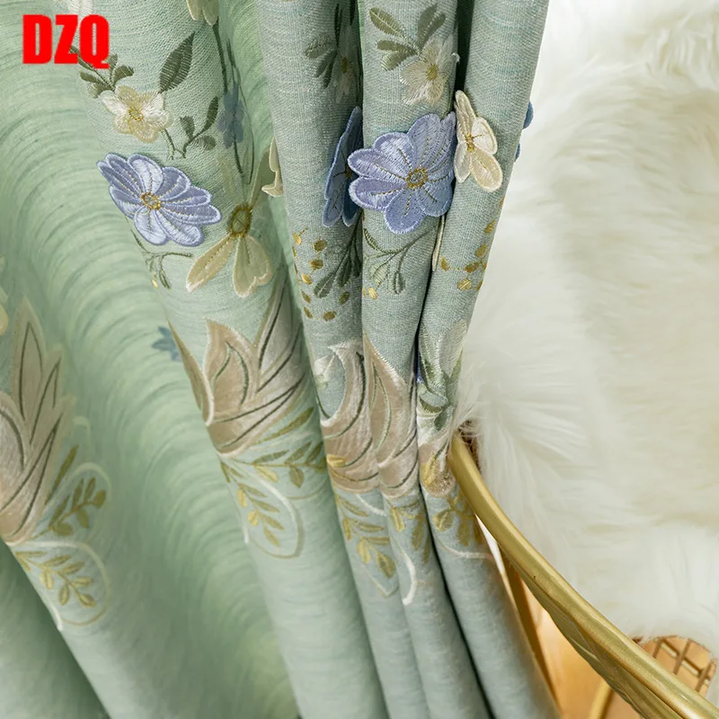 

Curtains Relief European Fot Living Room and For Bedroom Shading Embroidered Curtains