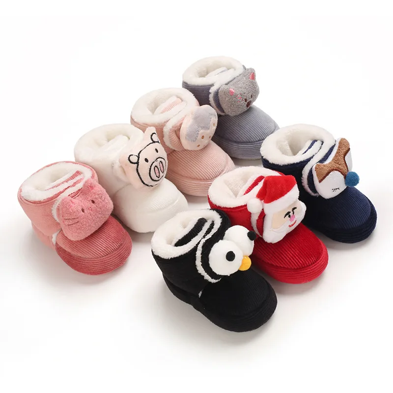 Lovely Warm Design Baby Girls Boys Toddler First Walkers Baby Shoes Soft  Cute Shoes Winter Non-Slip Baby Warm Shoes