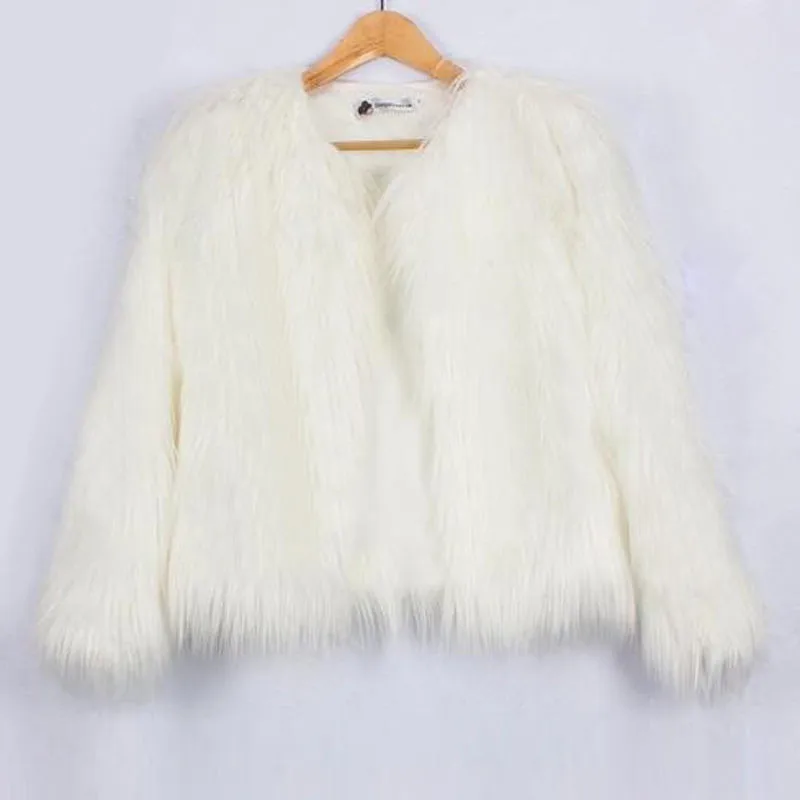 Женское меховое пальто куртка теплое зимнее повседневное из искусственного меха