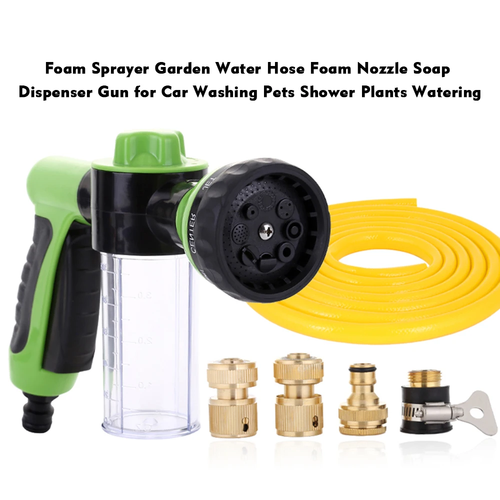 

Foam Sprayer Garden Water Hose Foam Nozzle Soap Dispenser-Gun for Car Washing Pets Shower Plants Watering Car Accessories