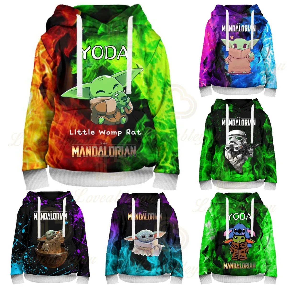 

Disney Baby Yoda Mandalorian 3d Swearshirt Boys and Girls Tops Kids Hoodie Christmas Hip Hop Streetwear Hoodies Teen Clothes