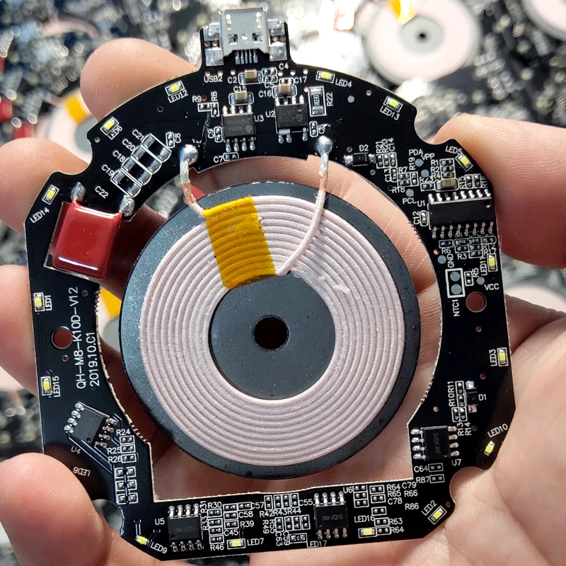 Qi беспроводной 10 Вт PCBA 7,5 Вт PCBA DIY печатная плата катушка модуль передатчик зарядное устройство для-iPhone X 8 Plus для samsung S9 S8