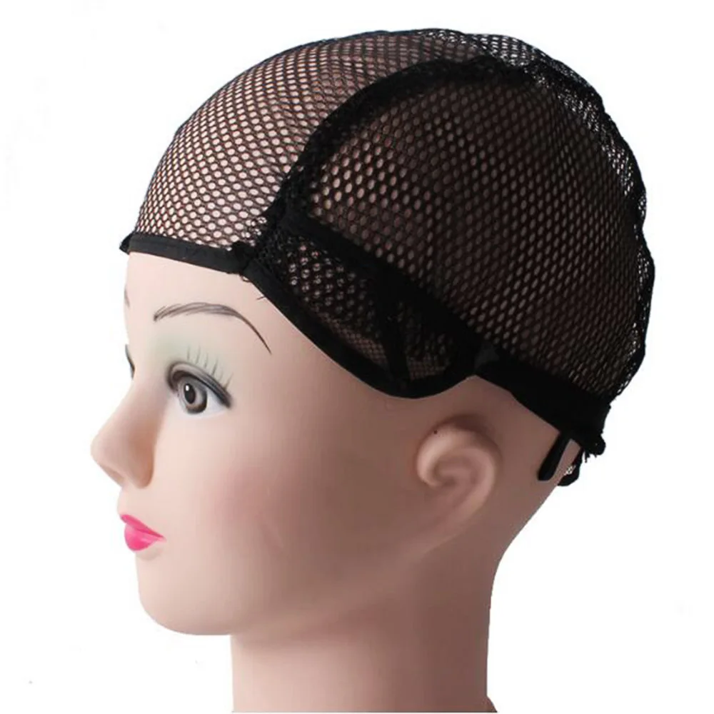 

1 PC Wig cap for making wigs with adjustable strap on the back weaving cap size glueless wig caps good quality Hair Net Black