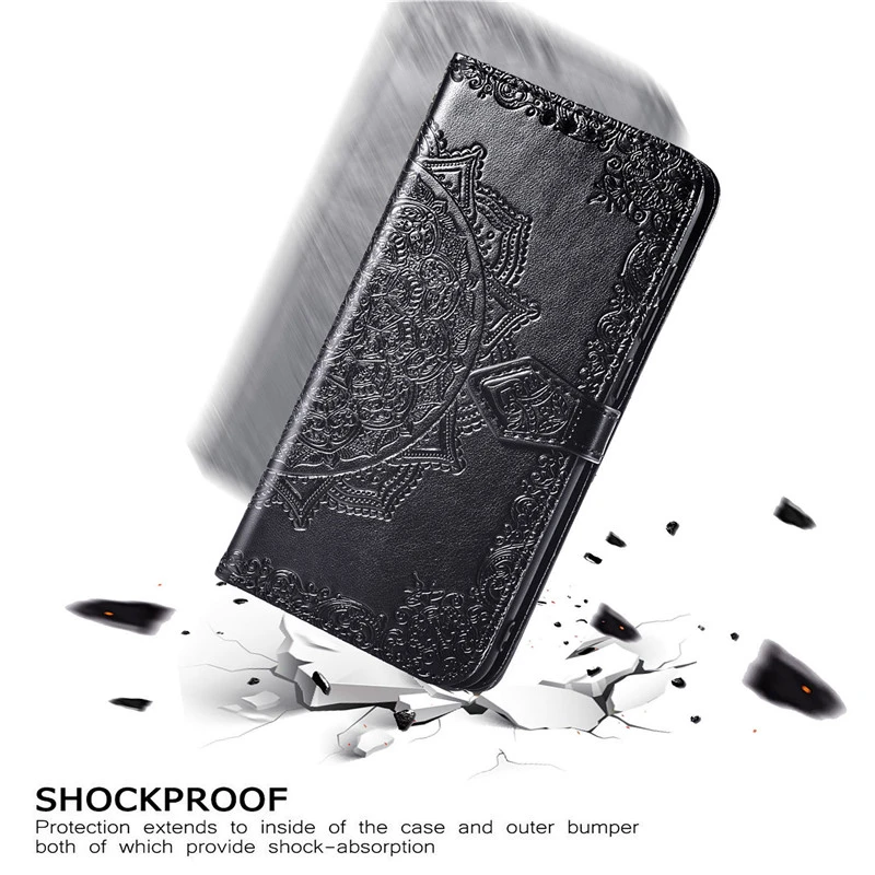 For Realme C15  Case 3D Luxury Datura Leather Luxury Wallet Magnetic Flip Rubber Case For Realme C15 Cover ForRealme C11 C12 C15