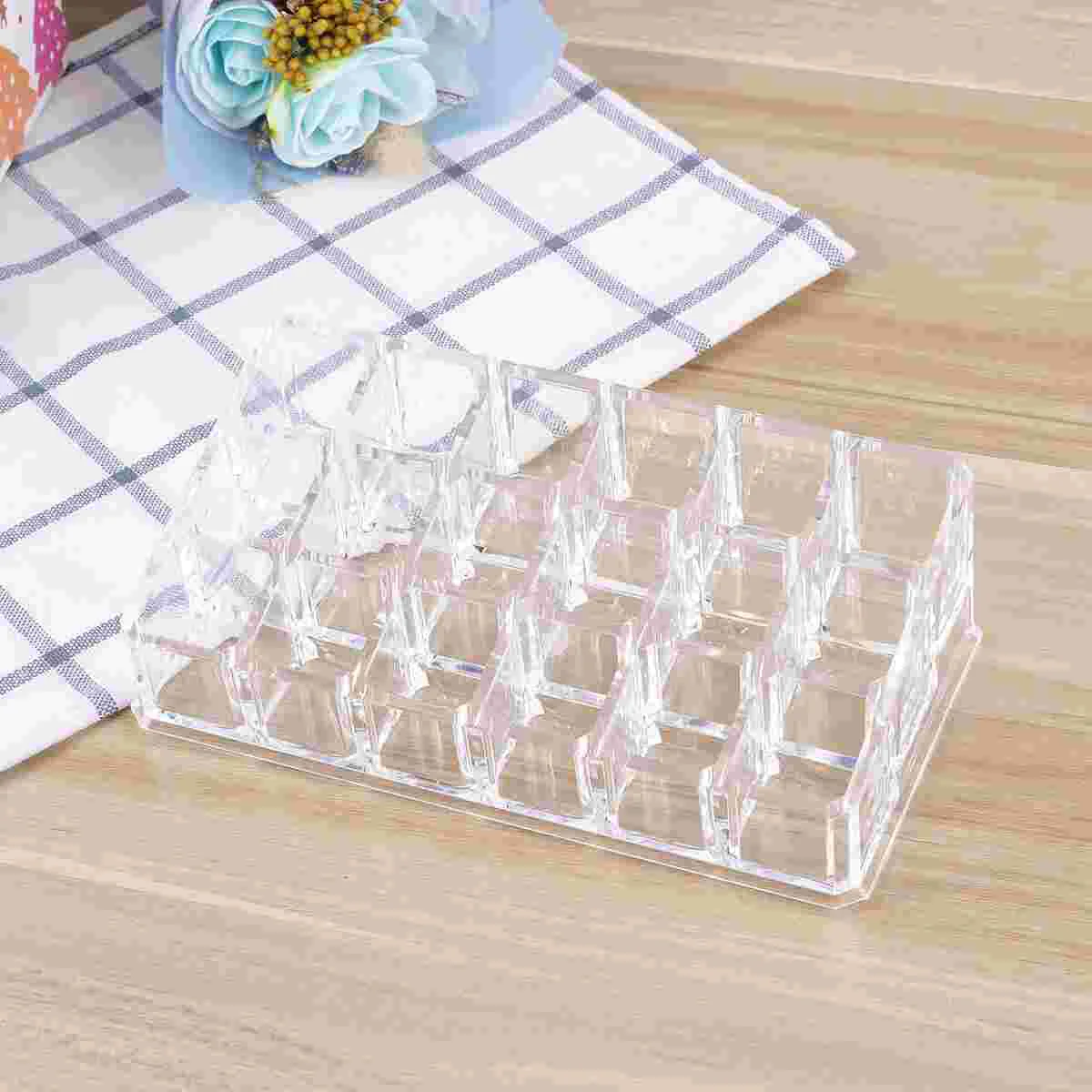 

Прозрачный акриловый трапециевидный органайзер для косметики, помады, 18 отделений