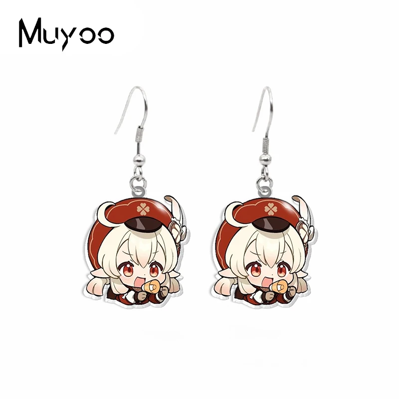 

Серьги в виде крючка, из эпоксидной смолы и акрила, Kawaii Genshin Impact, 2021