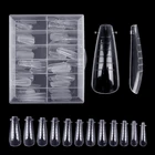 Многоразовые Накладные ногти для кончиков ногтей наращивание ногтей, аксессуары и инструменты, искусственные с дизайнерским гелем, прозрачные капсулы, французский ящик