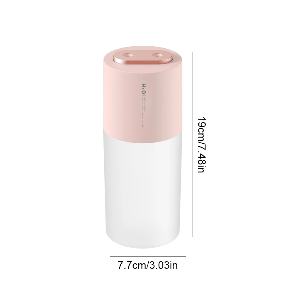 

USB Humidifier Dual Sprayer Diffuser 3W 400ml Adjustable Air Humidifier for Home Office with Battery