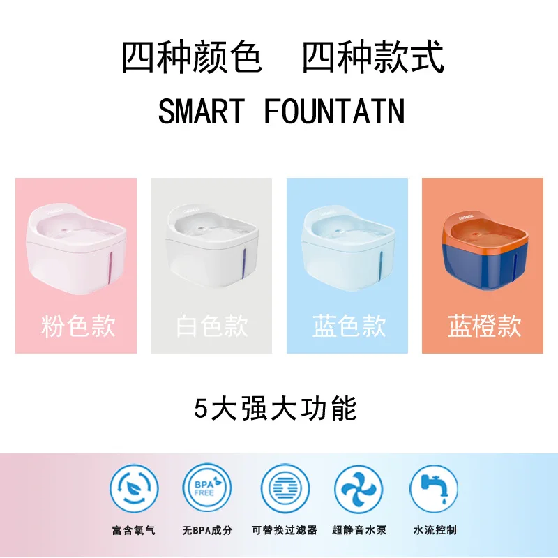 

Pet Water Fountain Intelligent Home Appliances Automatic Circulation Water Fountain Used By Cats and Dogs 2L Cat Water Fountain