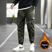 winter thick warm fleece cargo pants men 2021 new streetwear camouflage joggers male casual cotton thermal trousers 6xl 7xl 8xl
