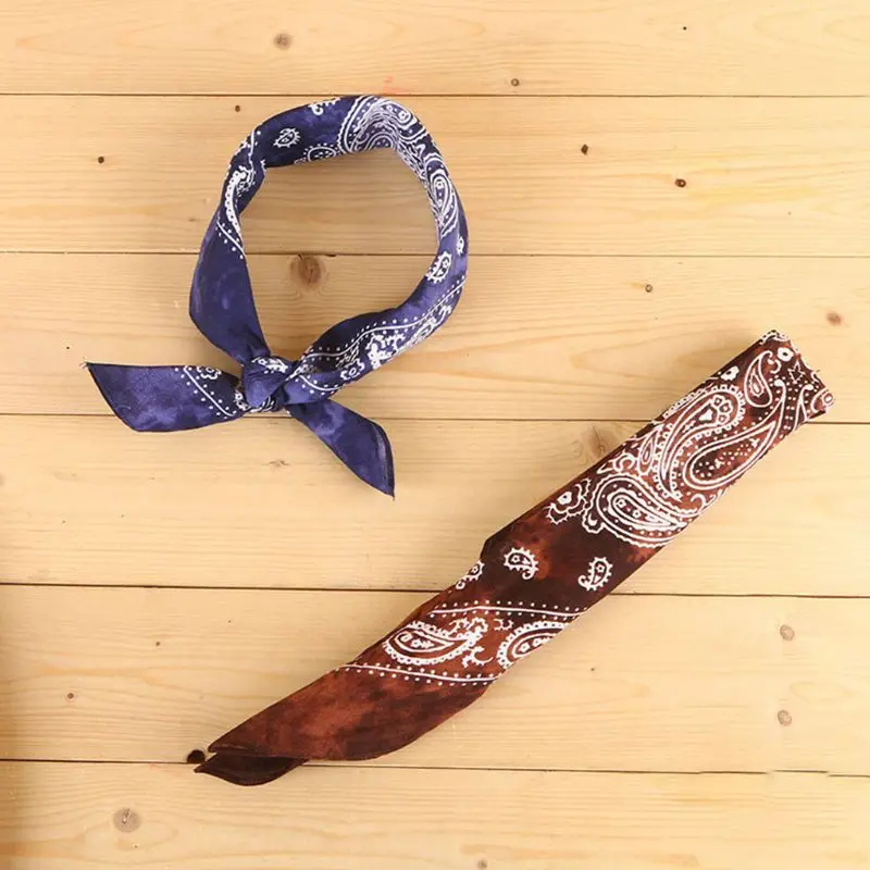 Японский винтажный хлопковый квадратный шарф унисекс бандана с принтом пейсли и