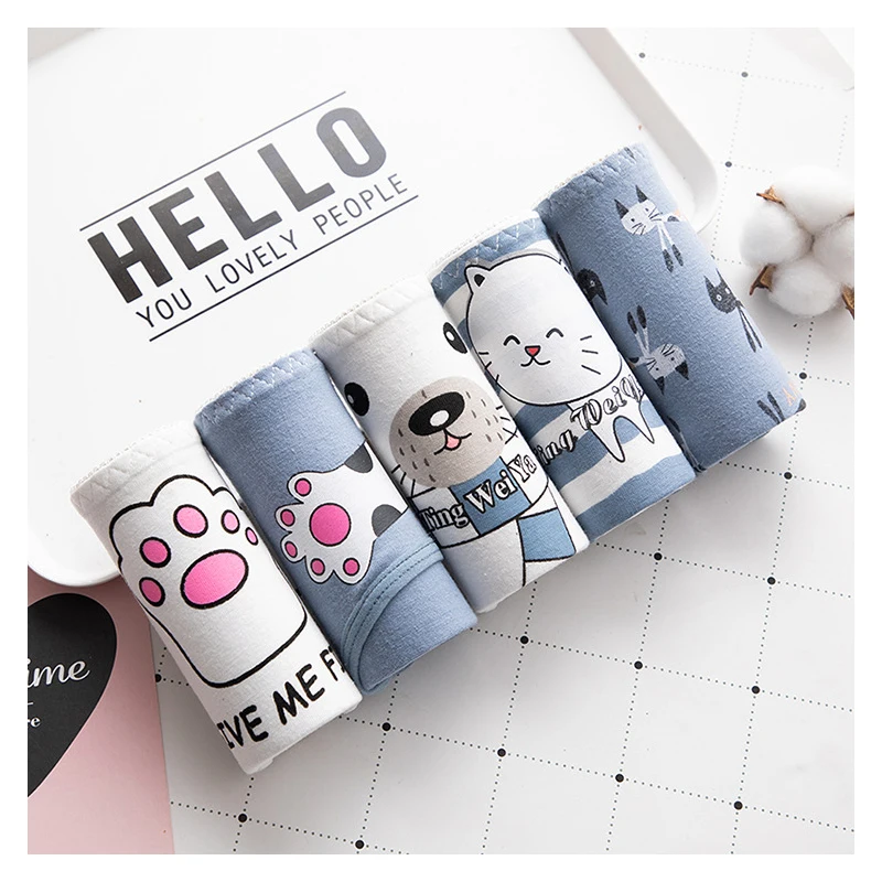 Трусы женские из дышащего хлопка с героями мультфильмов нижнее белье кожа |