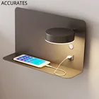 Светодиодные Настенные светильники с выключателем и USB-интерфейсом, модная лампа белого и черного цвета, светильник для коридора, художественное освещение Wandlamp