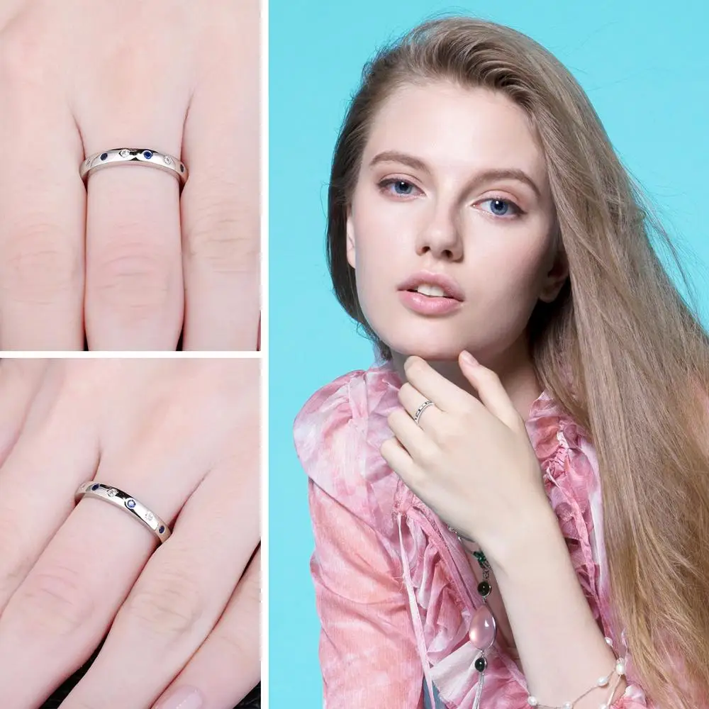 Женское кольцо с синим сапфиром JewelryPalace обручальные кольца вечности из