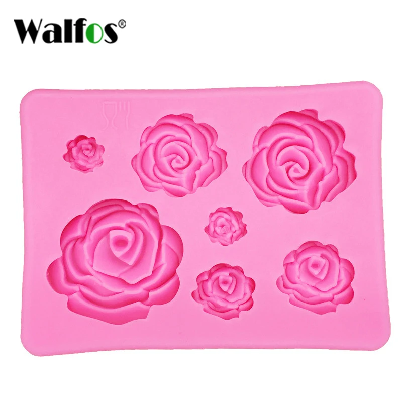 WALFOS Sugarcraft силиконовая форма в виде цветка розы помадная для торта шоколадная