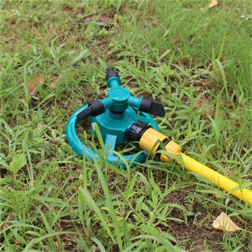 360 садовые разбрызгиватели автоматический полив травы газона полностью 3 сопла