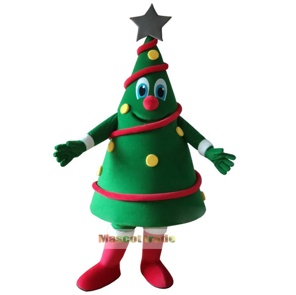 

Christmas Xmas Family Party Green Christmas Tree Mascot Costume Christmas Carnival performance apparel Adult Dress Outfit