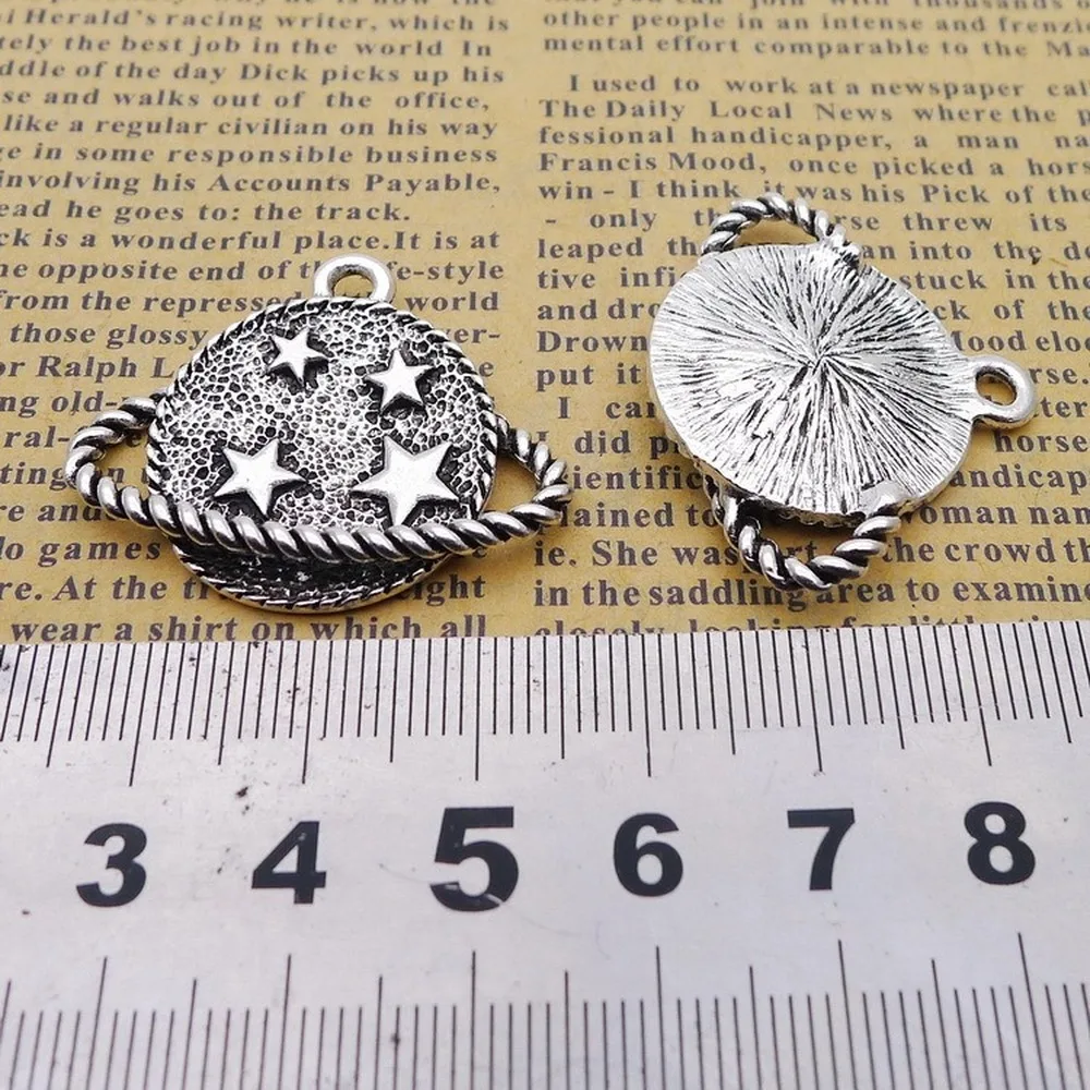 50pcs Star Satellite Charms 27mm x 33mm DIY Jewelry Making Pendant antique silver color | Украшения и аксессуары