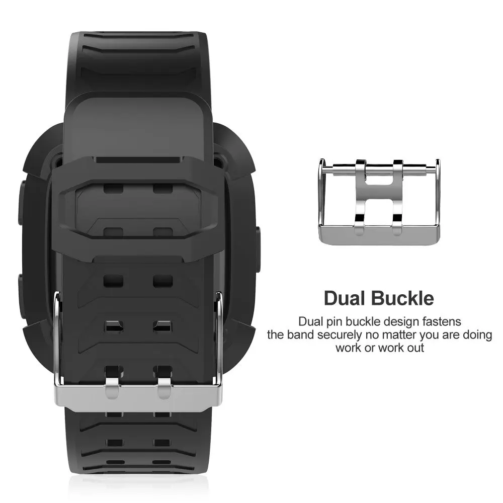 Для Fitbit Versa 2 в 1 повседневные спортивные мужские часы на замену силиконовый