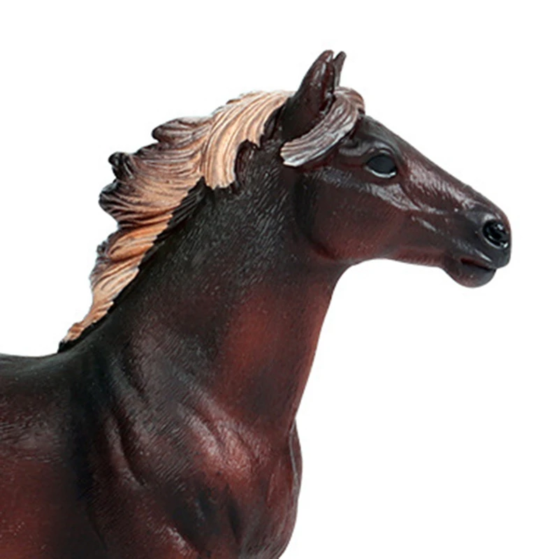 

2 Pcs Simulation Wild Animal Horse Model Children Boy Toy, Brown & Beige-White