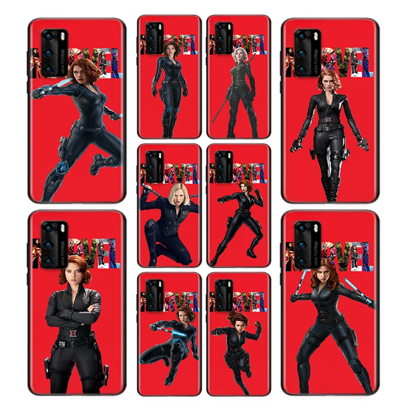 

Marvel hero Black widow Black Soft For Huawei P Smart 2021 2020 Z S Plus Mate 40 RS 30 20 10 Pro Lite 2019 2018 Phone Case