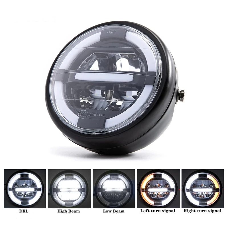 

1 PCS 7 Inch Motorcycle Led Headlight Universal 7" Round Head Light for Sportster Cafe Racer Bobber Honda CB400