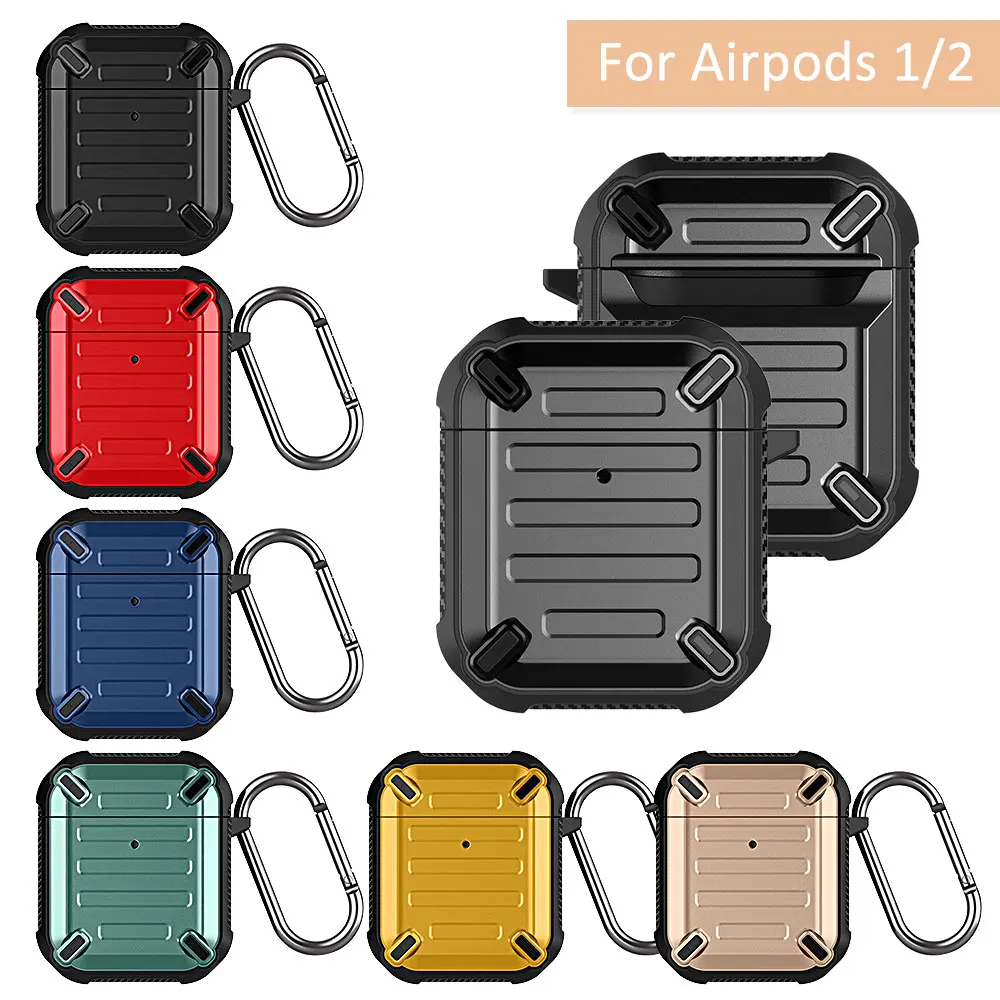 

Армированный чехол для AirPods 2 1, чехол для беспроводных наушников airpod 1 2 gen, чехол с брелоком для Air Pods 2, чехол, чехлы
