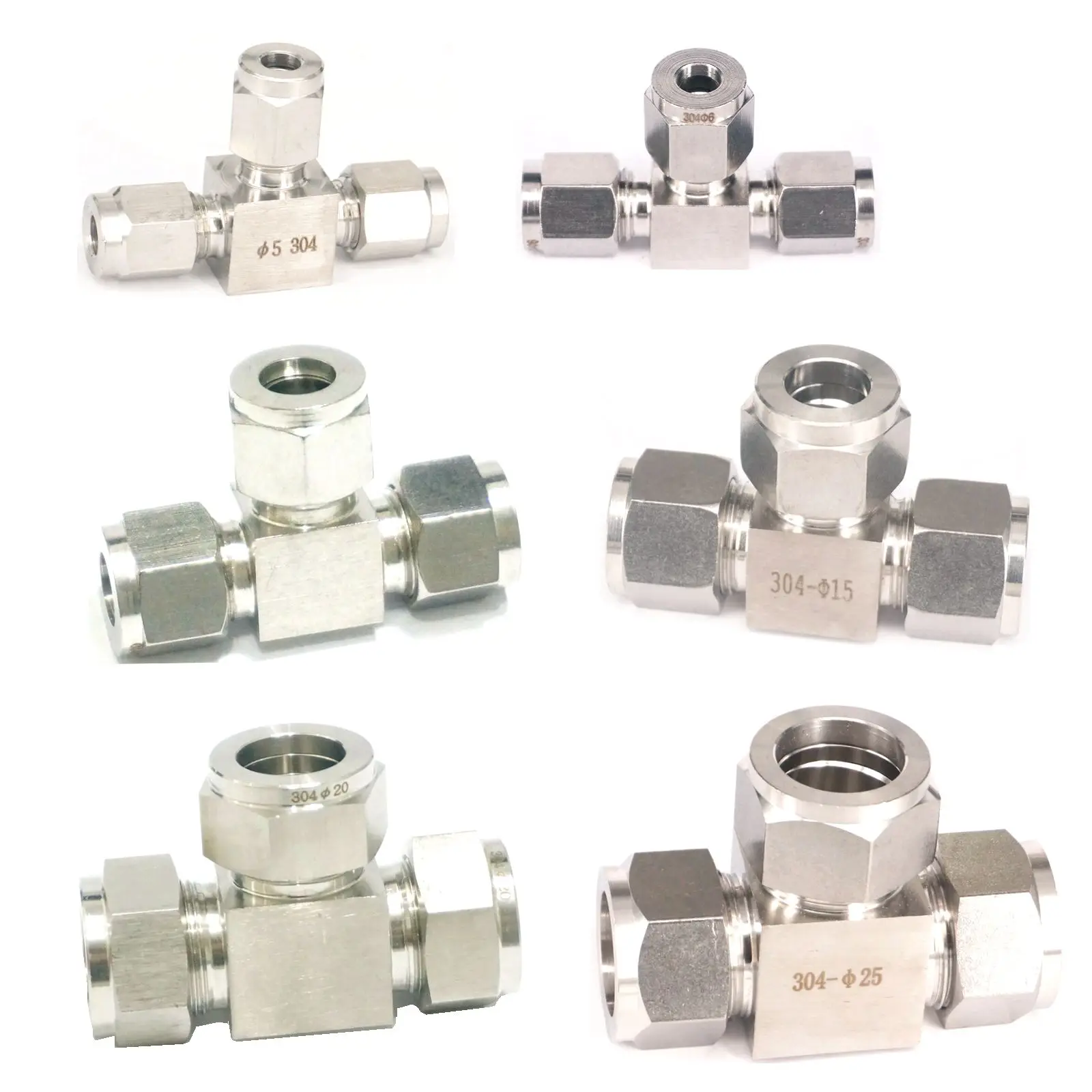 

Фитинг для труб с внешним диаметром 3-25 мм, тройник 1/8-1 дюйма, равноценный 3-стороннему обжимному кольцу из нержавеющей стали 304, пневматический компрессионный адаптер