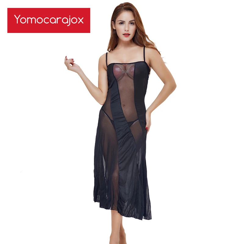 Соблазнительное прозрачное кружевное Длинное ночное платье Сетчатое