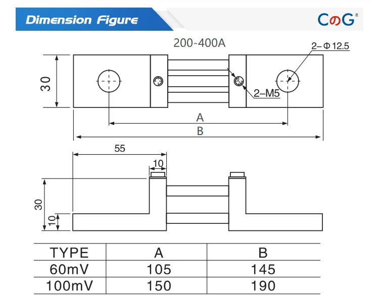 CG FL-2D DIN Тип шунта 250A 300A 400A 500A 600A 60mV 100mV латунный DIN медный резистор DC Шунты для тока аналоговые панели метр