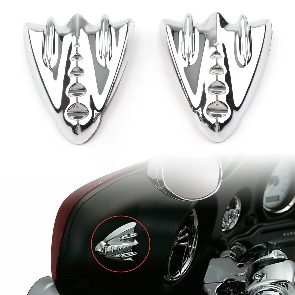 

Chrome Motorcycle Inner Fairing Mirror Block Off Cover Plates for Harley Street Glide EFI FLHX 2006-2013 1Pair