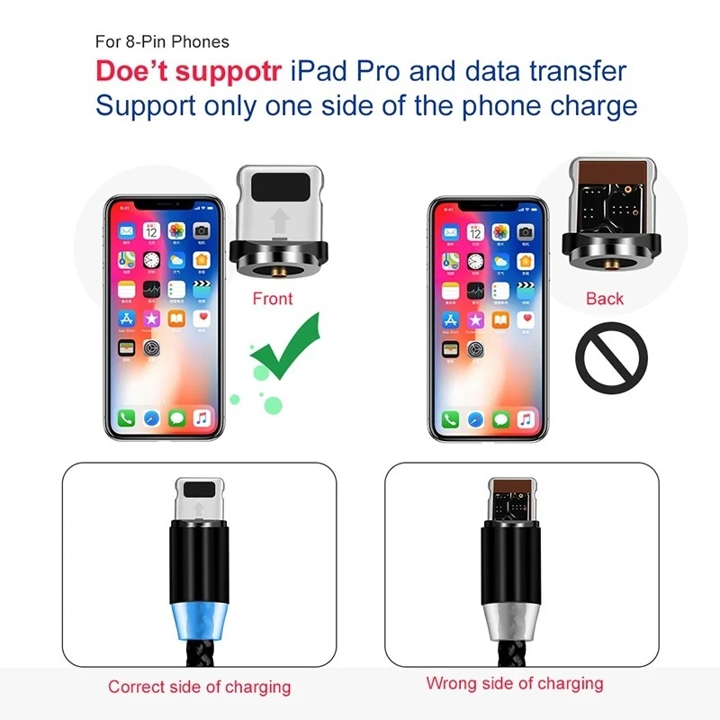 Magnetic Plug Magnetic Charging Cable Adapter 8 Pin Micro USB Type C Magnetic Connector For iPhone Xiaomi Samsung Huawei