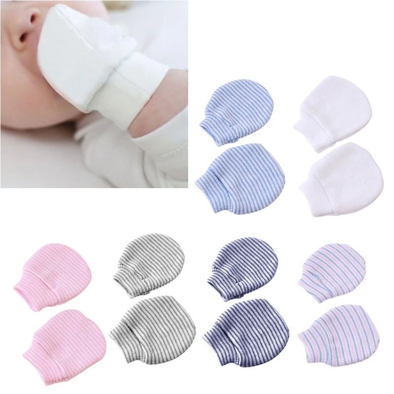 

3 Pair Simple Cute Baby Knit Gloves Newborn Anti-eat Hand Anti-Grab Glove Mitten