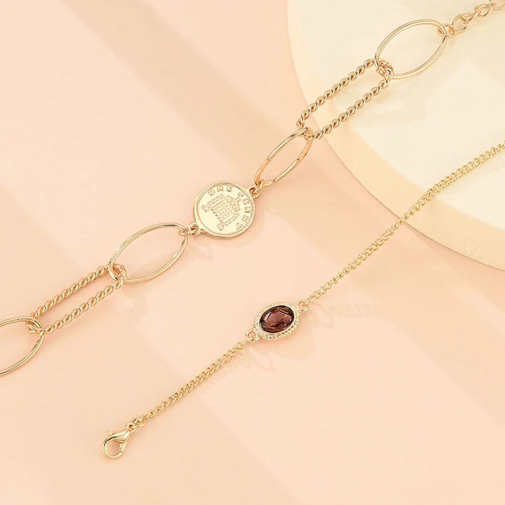 Женский многослойный искусственный диск висячий регулируемый браслет цепочка