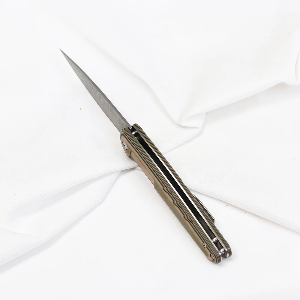 2021 новый складной нож с зеленой акулой VG10 лезвие из дамасской стали G10