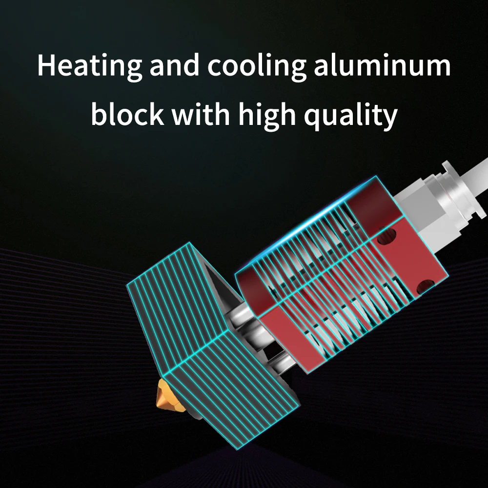 3d printer parts mk10 assembled 1 75mm extruder hotend kit aluminum heating block 0 4mm nozzle set for ender 3ender 3 pro free global shipping