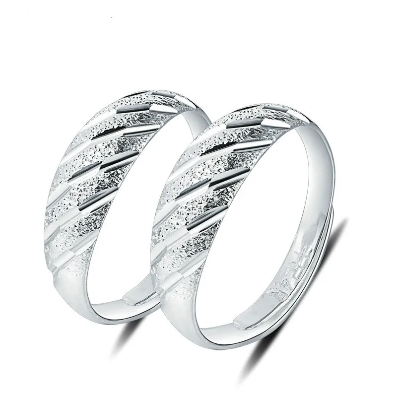 

990 Pure Silver Lovers ring men and women a pair of students zuoyin ring wholesale