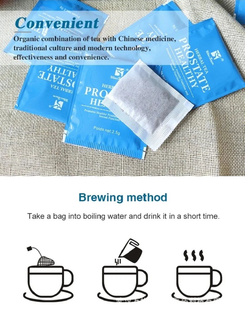 Оптовая продажа 20 пакетов/коробка мужской чай для здоровья простаты Мужская
