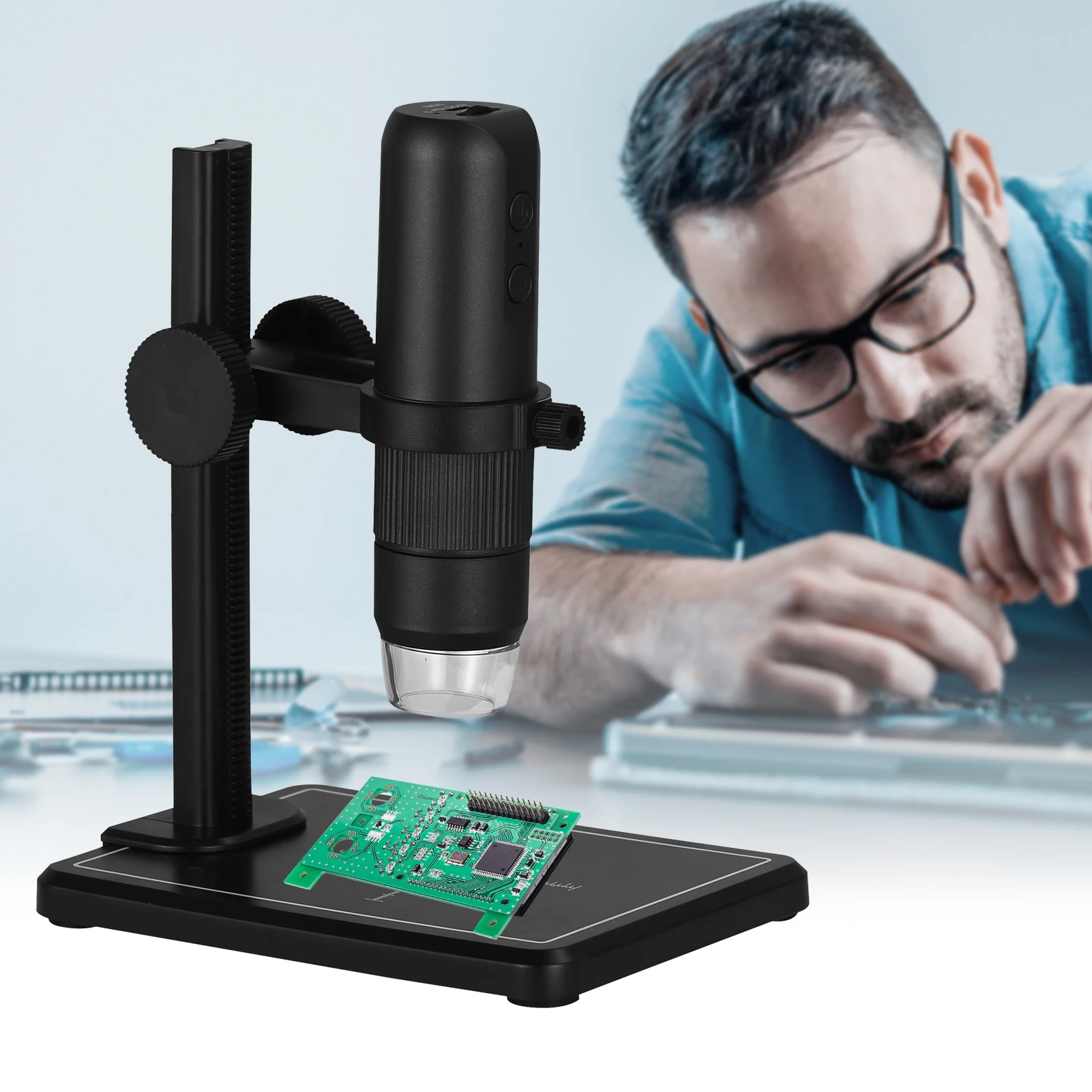 

KKmoon Wi-Fi Беспроводной Цифровые микроскопы ручной Портативный микроскоп Камера 50X для 1000X увеличение 8 регулируемый светодиодный свет