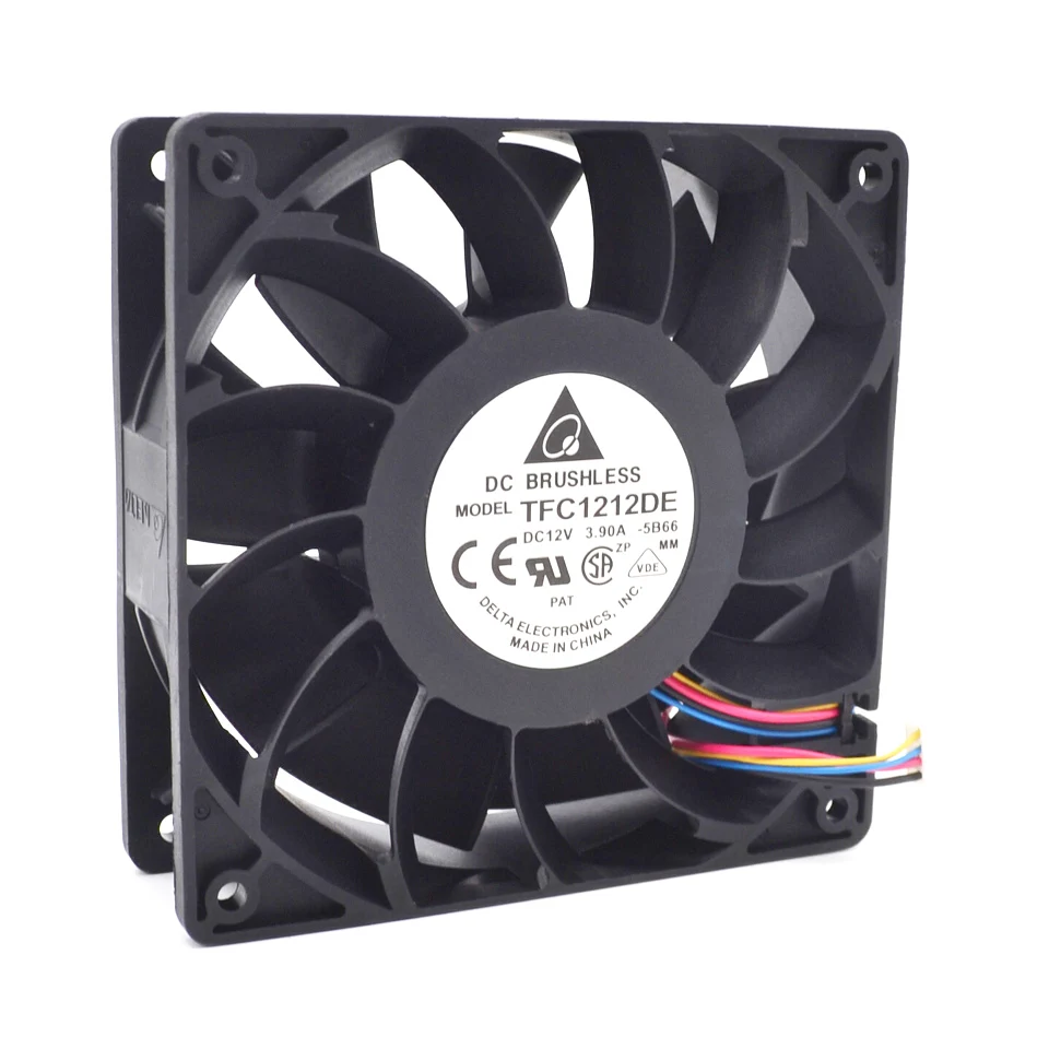 1 шт. TFC1212DE 120 мм DC 12 В 3.9A 5200 об./мин. 252CFM для Bitcoin Miner мощный чехол для сервера с осевым охлаждением