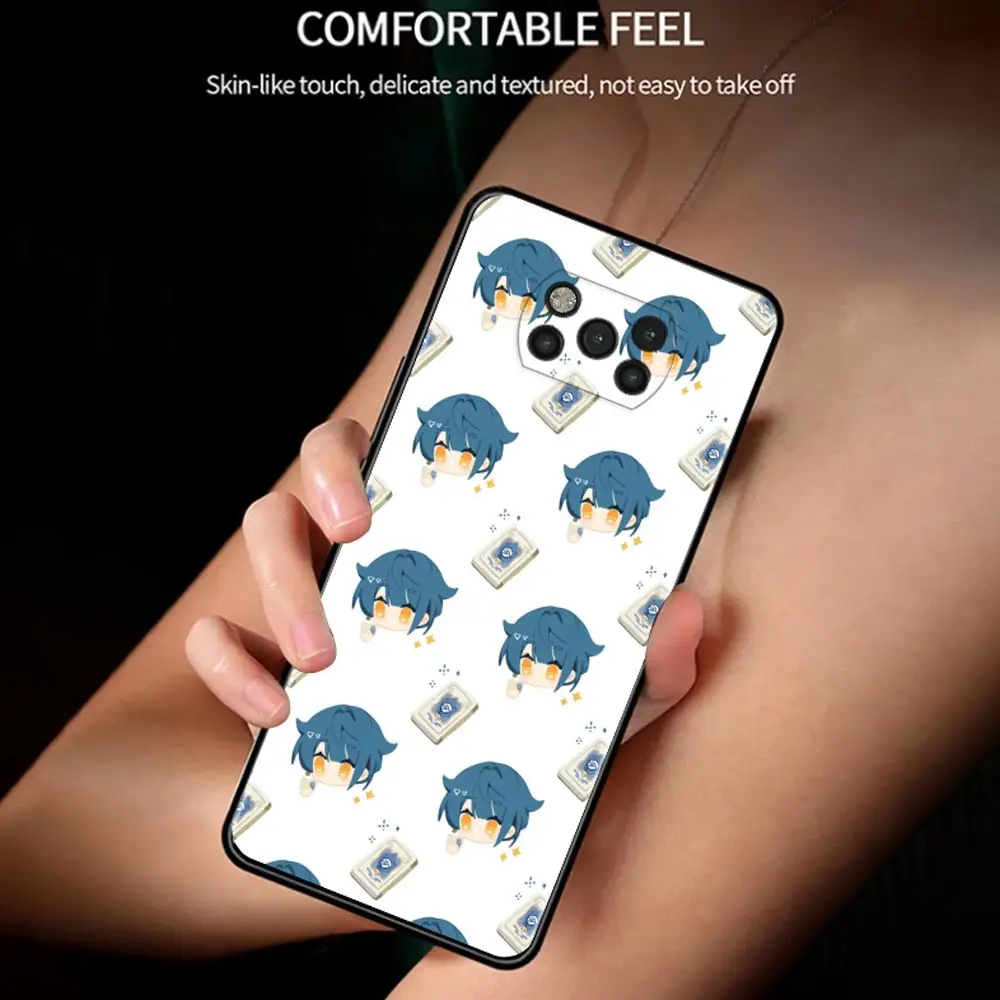 Case For Poco X3 NFC M3 Pro M3 F3 F1 Capa for Mi Note 10 Pro Lite Caso For Xiaomi CC9 Pro A3 A2 Lite Cartoon Genshin Impact Head