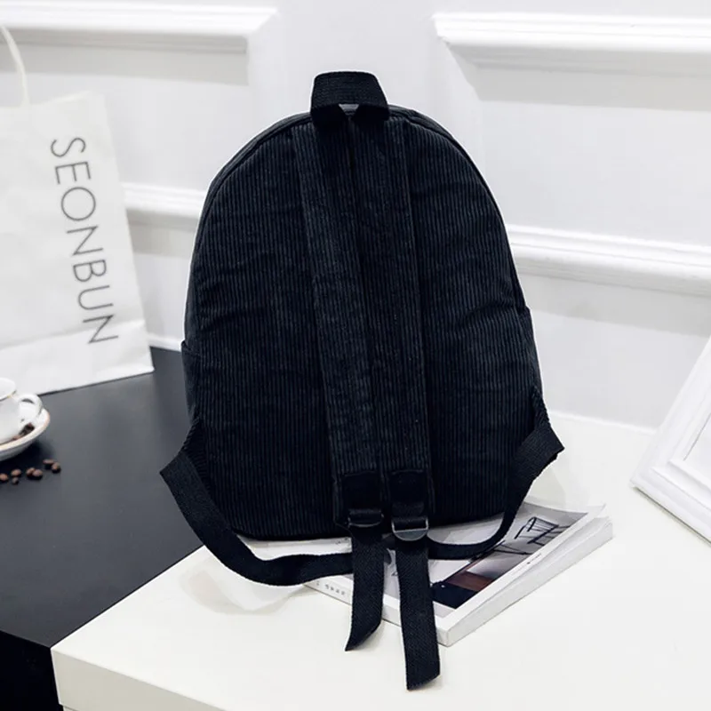 Рюкзак из мягкой ткани в стиле Преппи с дизайном из вельвета для девушек-подростков в школу, женский рюкзак для ноутбука.